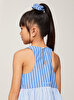 Kız Çocuk Mixed Stripe Toka Elbise Set
