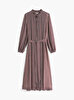 Kadın Ruffle Pleat Belted Elbise