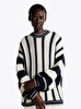 Kadın Mix Stripe Kazak