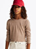 Kız Çocuk Slub Knit Uzun Kollu T-Shirt