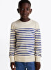 Çocuk Unisex U C-Neck Stripe Kazak