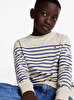 Çocuk Unisex U C-Neck Stripe Kazak