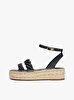 Kadın Leather Rope Real Topuklu Espadril