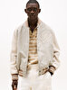 Erkek Suede Varsity Bomber Ceket