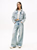 Kadın Oversize Crop Trucker Denim Ceket