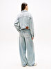 Kadın Oversize Crop Trucker Denim Ceket
