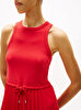 Kadın Rib Tank Pleated Elbise