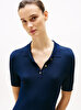 Kadın Rib Button Polo Elbise