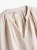 Kadın Adaptive Ess Linen V Neck Gömlek