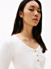 Kadın Slim Henley Scoop T-Shirt