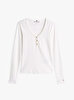 Kadın Slim Henley Scoop T-Shirt