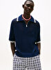Erkek Open Mesh Zip Polo Yaka Kazak