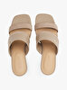 Kadın Leather & Suede Block Topuklu Terlik