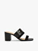 Kadın Leather & Suede Block Topuklu Terlik