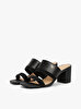 Kadın Leather & Suede Block Topuklu Terlik