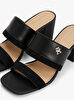 Kadın Leather & Suede Block Topuklu Terlik
