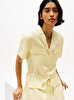 Kadın Textured Linen Elbise