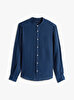 Erkek DC Band Collar Linen Gömlek