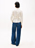 Kadın Textured Linen Wrap Gömlek