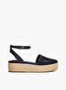 Kadın Knit Mesh Espadril Topuklu Sandalet