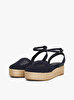 Kadın Knit Mesh Espadril Topuklu Sandalet