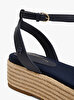 Kadın Knit Mesh Espadril Topuklu Sandalet