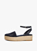 Kadın Knit Mesh Espadril Topuklu Sandalet