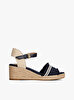 Kadın Fringe Canvas Espadril Topuklu Sandalet