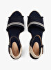Kadın Fringe Canvas Espadril Topuklu Sandalet