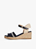 Kadın Fringe Canvas Espadril Topuklu Sandalet