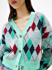 Kadın TJW Crop Argyle Hırka