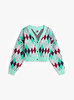 Kadın TJW Crop Argyle Hırka
