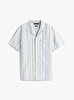 Erkek Striped Camp Collar Gömlek