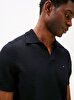 Erkek Knitted Textured Polo T-shirt