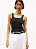 Kadın 5X2 Rib Slim Square T-shirt