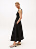 Kadın 5X2 Rib Midi Mix Fit&Flare Elbise