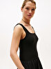 Kadın 5X2 Rib Midi Mix Fit&Flare Elbise