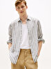 Erkek Linen Bengal Stripe Gömlek