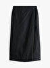 Kadın Essential Linen Knee Wrap Etek