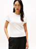 Kadın 5X2 Rib Slim C-neck T-shirt