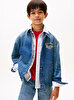 Erkek Çocuk Emb Shacket Mid Blue Overshirt Ceket