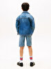 Erkek Çocuk Emb Shacket Mid Blue Overshirt Ceket
