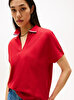 Kadın Lyocell Tipping Open Polo T-shirt