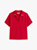Kadın Lyocell Tipping Open Polo T-shirt