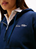 Kadın Script Regular Pique Zip Sweatshirt
