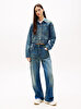 Kadın Pleated Trucker Denim Ceket