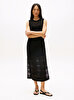 Kadın Crochet C-neck Midi Elbise