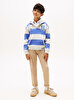 Erkek Çocuk Varsity Stripe Button Hoodie