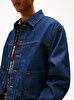 Erkek Pleated Trucker Denim Ceket