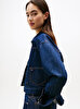 Kadın Pleated Trucker Denim Ceket
